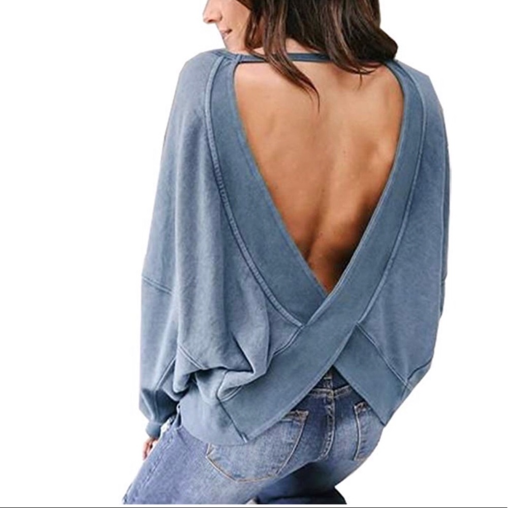 Women’s loose backless sweater top